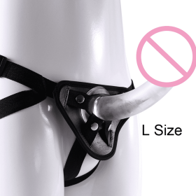 Men's Strap-on Realistic Dildo Pants for Men Double Dildos With Rings Man Strapon Harness Belt Adult Games Sex Toys (style: L and panty)