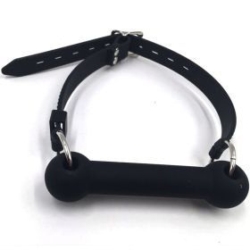 Bondage Silicone Dog Bone Ball Gag,Leash Chain Attached,Puppy Play Mouth Stuffed Stick Restraint Gag Slave Roleplay Sex Toy (style: 2)