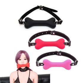 Soft Safety Silicone Open Mouth Gag bdsm dog Bondage Restraints Sex Toys for Women Slave Gag Sex Products sm sextoy (style: Pink)