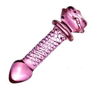 Flower Crystal Glass Anal Plug Masturbation Sex Toys For Women Men Butt Plug Adult Products Pink Prostate Massager Anal Sex Toys (Color: 01)