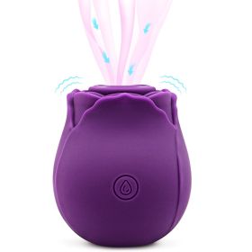 Mini Flower Women USB Charging G Spot Stimulator Quiet Vibrating Waterproof Electric Rose Vibrate Massaging Simulator for Pleasure, Tshirt (Color: PURPLE)