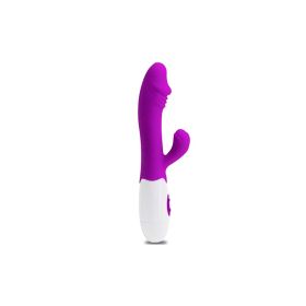 Dildo Rabbit  Vibration G-spot Clitoral Stimulate Vibrator (30 Patterns) (Color: PURPLE)